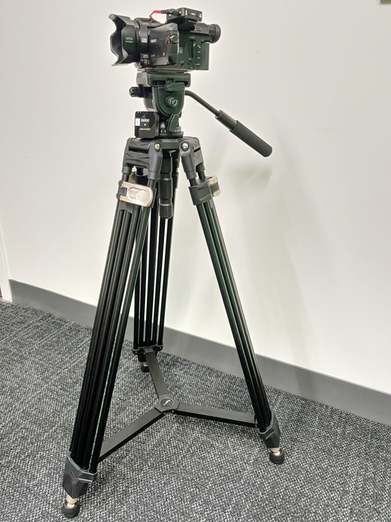 video camera on tripod