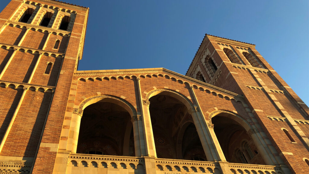 zoom background UCLA Royce Hall sunset
