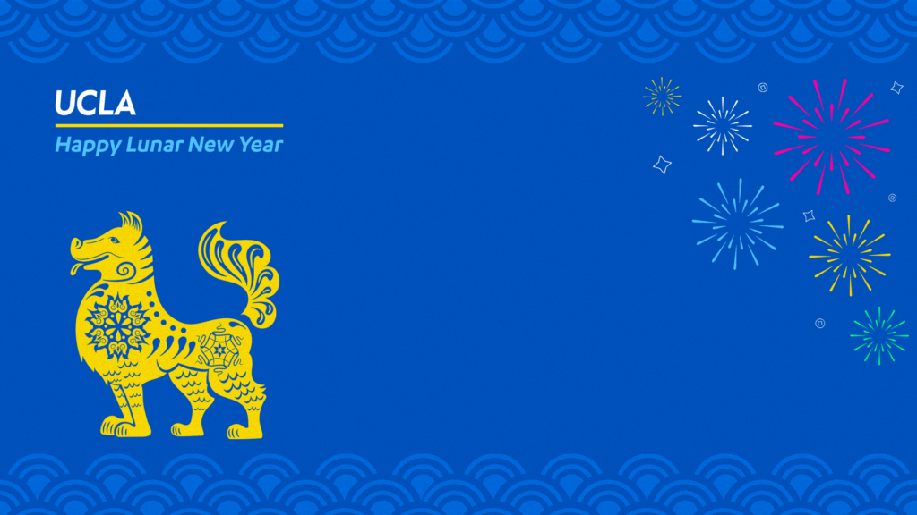 zoom background UCLA new year dog