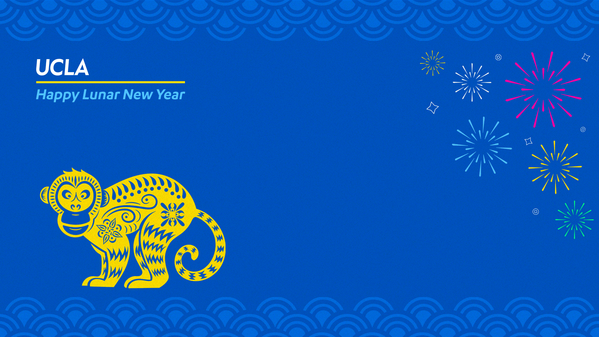 zoom background UCLA new year monkey