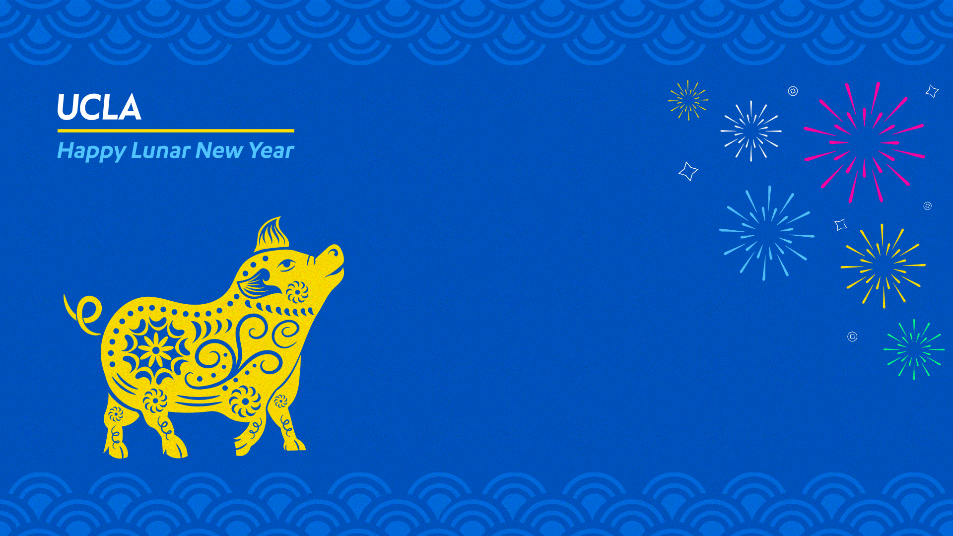 zoom background UCLA new year pig