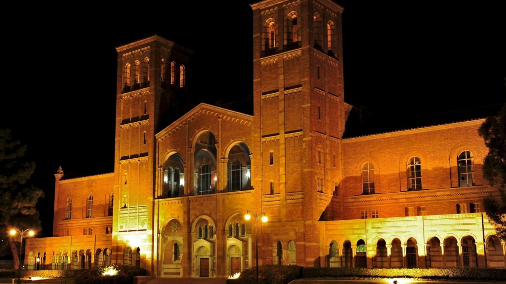 zoom background UCLA Royce at Night