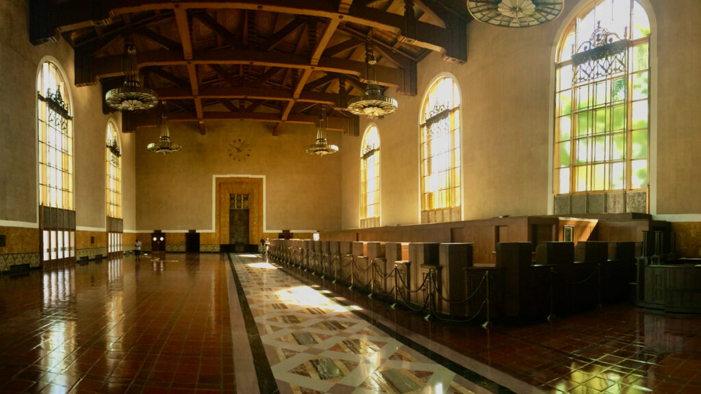 zoom background LA Union Station interior