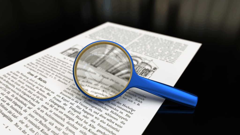 magnifying glass with focus on glass