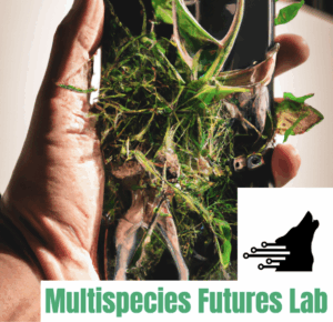 Image of the Multispecies lab logo of a man holding a plant